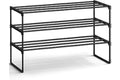 SONGMICS Shoe Rack, 3-Tier Shoe Organizer, Metal Storage Shelf, Upright or Upside Down, for 16-20 Pairs, Stackable, for Entry