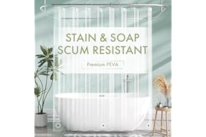 AmazerBath Shower Curtain Liner, 72x72 Clear Shower Curtain Liner, Waterproof Plastic Shower Liner, Cute Lightweight PEVA Sho