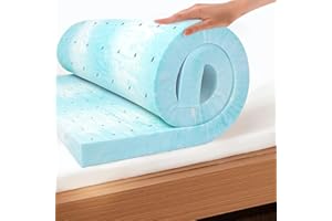EGO Topper 2 Inch Twin Memory Foam Mattress Topper, Gel Foam Mattress Topper for Pressure Relief, Ventilated Design Bed Toppe
