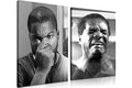 Framed Funny Bathroom Canvas Wall Art Set of 2 - Black and White Vintage Comedy Movies Posters, Funny Toilet Humour Smell Wal