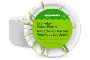 Basics Everyday Paper Plates, 10 Inch, Disposable, 150 Count, Packaging May Vary