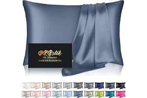 Silk Pillowcase for Hair and Skin, Mulberry Silk Pillow Cases Standard Size, Anti Acne Cooling Sleep Both Sides Natural Silk