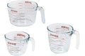 Pyrex Essentials (3-Pack) Glass Measuring Cups Set, (1, 2 & 4 Cup) Measuring Cups For Prepping, Baking and Cooking, Preheated