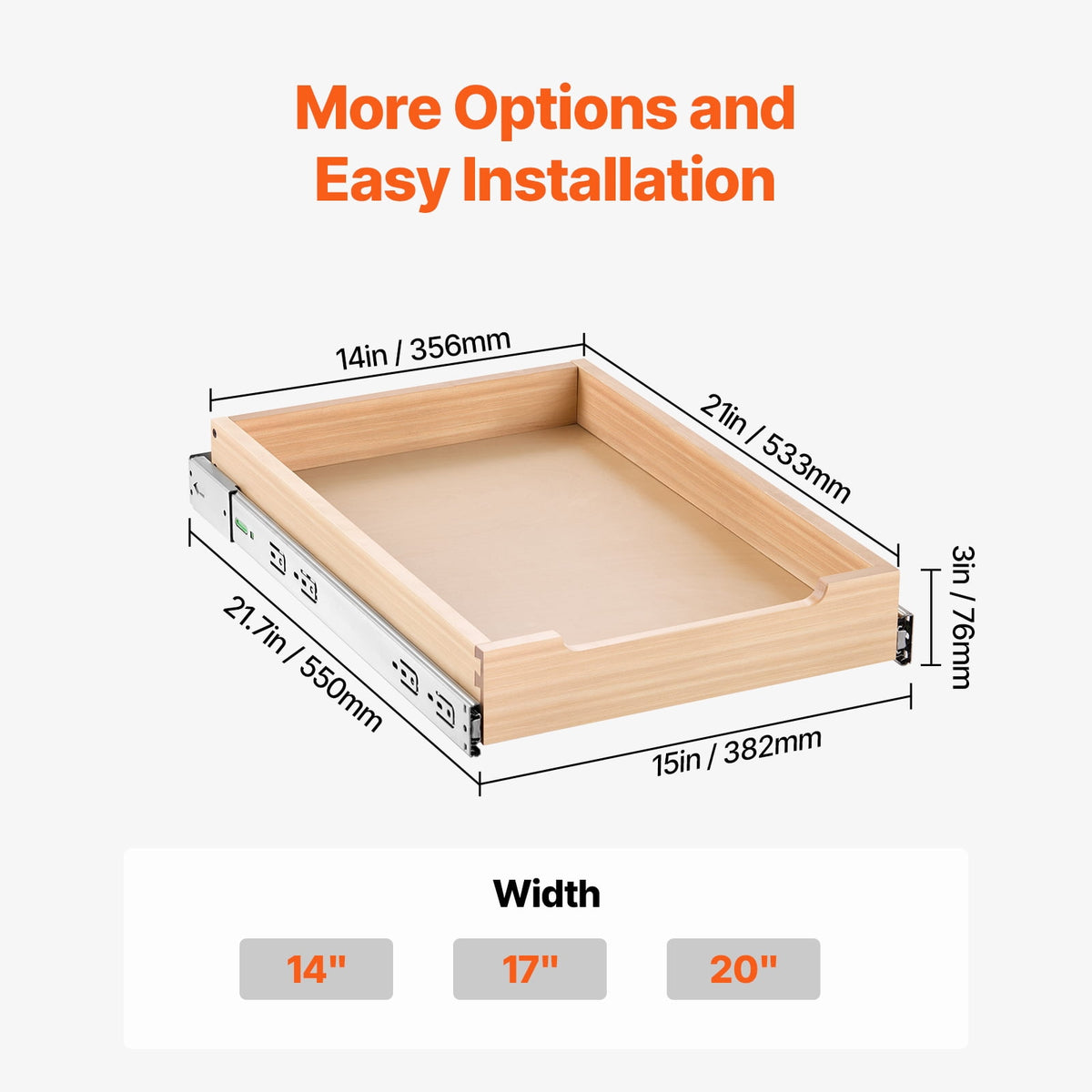 x Pull Out Cabinet Organizer, Wood Expandable Slide out Drawers Storage Rack, Gentle Shutting Slide-out Tray, Ideal f... - Image 5