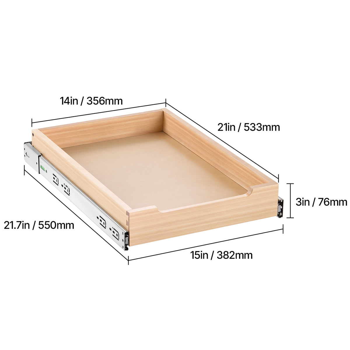 x Pull Out Cabinet Organizer, Wood Expandable Slide out Drawers Storage Rack, Gentle Shutting Slide-out Tray, Ideal f... - Image 6