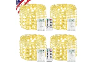 4Pack 80FT 240LED Fairy Lights Battery Operated with Remote & Timer | 8 Modes Twinkle String Lights Battery Powered Indoor Ou