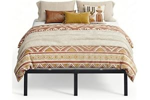 VASAGLE Full Metal Bed Frame 14 Inches Tall, 1100 lb Weight Capacity, No Box Spring Needed, with Under-Bed Storage, Easy Setu