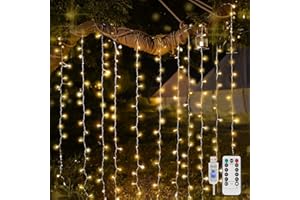 suddus Curtain Lights for Bedroom, 200 Led Hanging String Light Outdoor, Fairy Curtain Lights Indoor for Christmas, Dorm, Wal