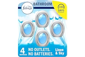 Febreze Bathroom Air Freshener Odor-Fighting for Small Spaces Scented Plug In Alternative Long-Lasting for Home and Bathroom