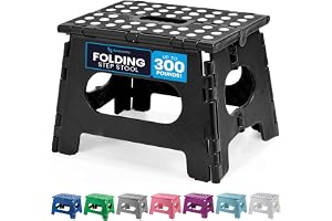 Handy Laundry Folding Step Stool - Sturdy Enough Collapsible Stool to Support Adults - Opens Easy with One Flip - Great for K