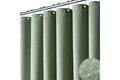 Dynamene Sage Green Shower Curtain - Waffle Textured Heavy Duty Thick Fabric Shower Curtains for Bathroom, 256GSM Luxury Weig