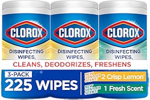 Clorox Disinfecting Wipes for Allergy Season, Bleach-Free, Multi-Surface Cleaner, Antibacterial, Fresh Scent & Crisp Lemon, 7