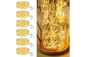 Fairdeer 6 Pack Fairy Lights Battery Operated - 7ft 20 Led Twinkle Lights 3 Modes, Bulk Mini String Lights Waterproof for Mas