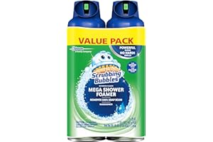 Scrubbing Bubbles Mega Bathroom and Shower Foamer Aerosol, Rainshower Scent, 20oz (Pack of 2)