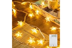 Minetom Star String Lights Battery Operated - 17 ft 50 LED Star Fairy String Lights with Timer, Waterproof for Indoor Bedroom