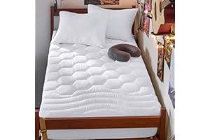 Bedsure Twin XL Mattress Pad - Soft Mattress Topper for College Dorm Room Essentials, Extra Long Twin Quilted Fitted Bed Cove