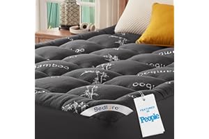 BEDLORE Queen Mattress Topper Viscose Derived from Bamboo, Thick Pillow Top Mattress Pad with Stretchable Pockets for 6-18 in