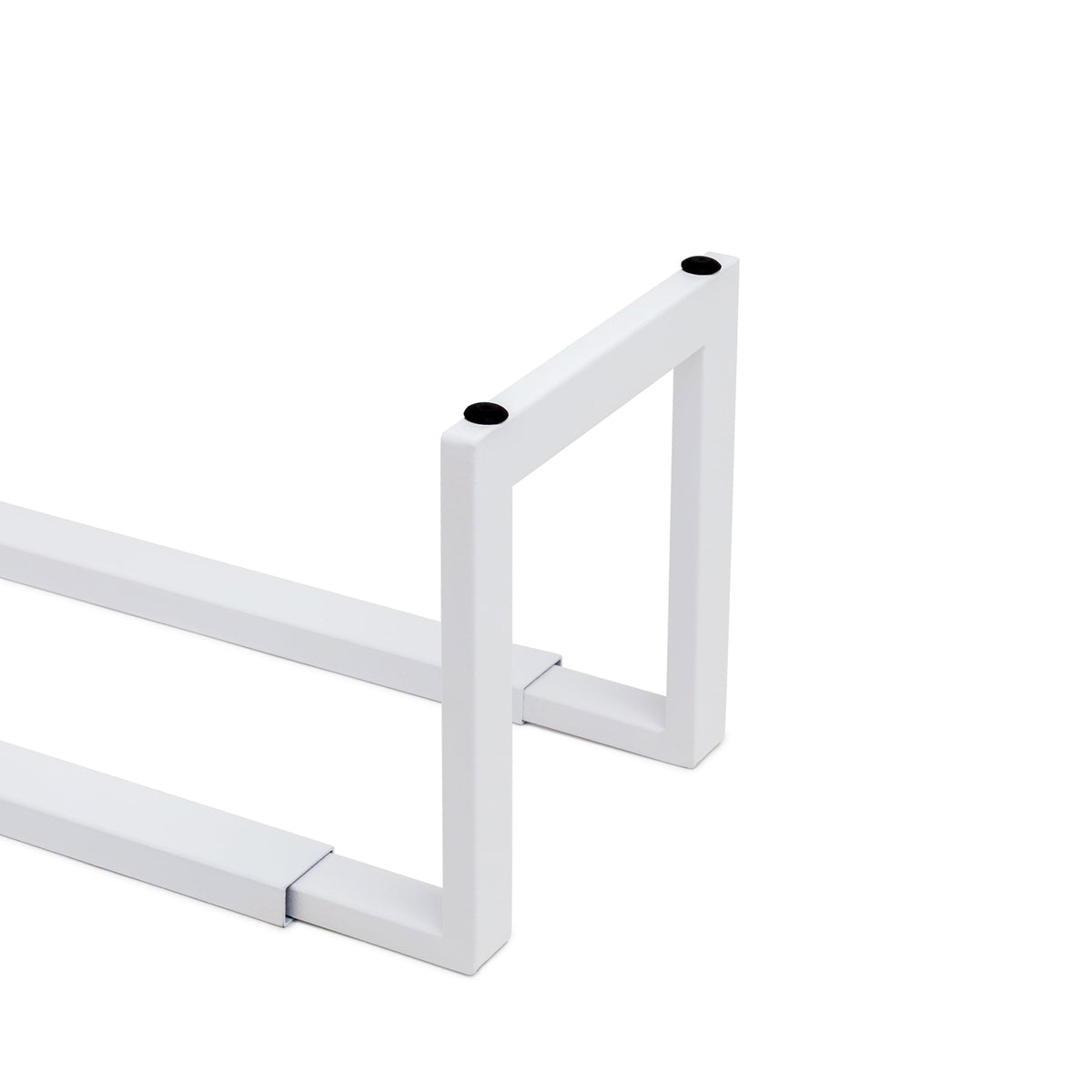 Steel Expandable Shoe Rack, 2-Tier, Stacking Storage Organizer, Adjustable Length, Entryway / Closet, Matte White - Image 6