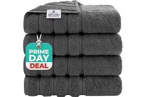 American Soft Linen Luxury 4 Piece Bath Towel Set, 600 GSM 100% Cotton Turkish Bath Towels for Bathroom, 27x54 in Large Bathr