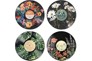 HK Studio Hippie Decor, Posters for Room Aesthetic - Botanical Wall Art, Record Decor, 4pcs 12"
