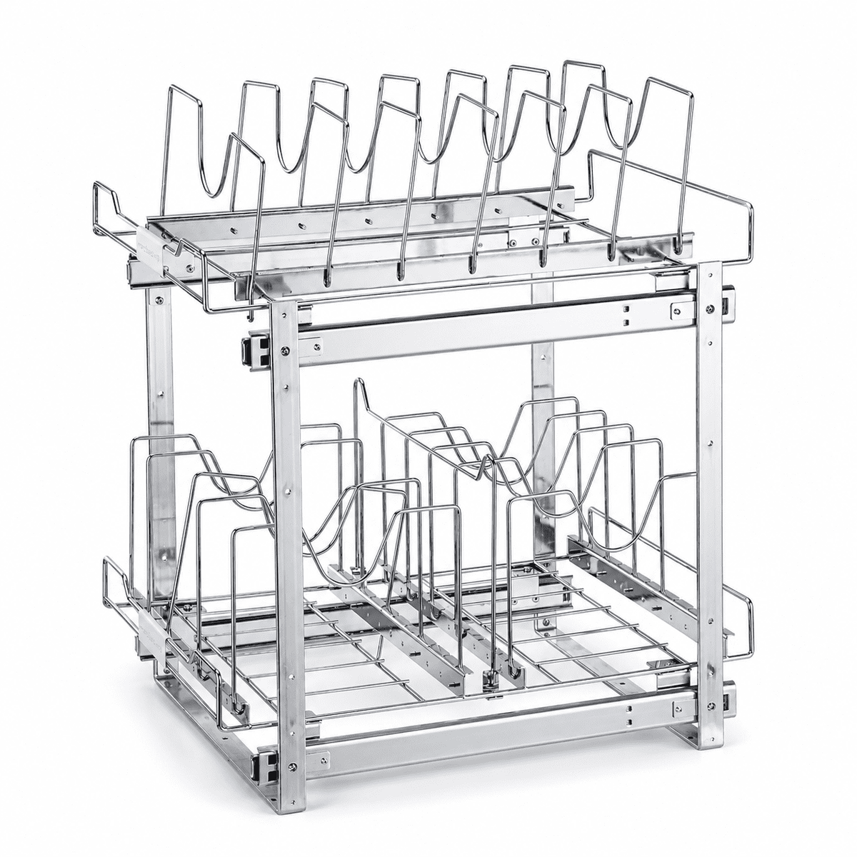 Pull Out Kitchen Cabinet Organizer with 2-Tiers of Storage, 20" x 15.14" x 22.8"