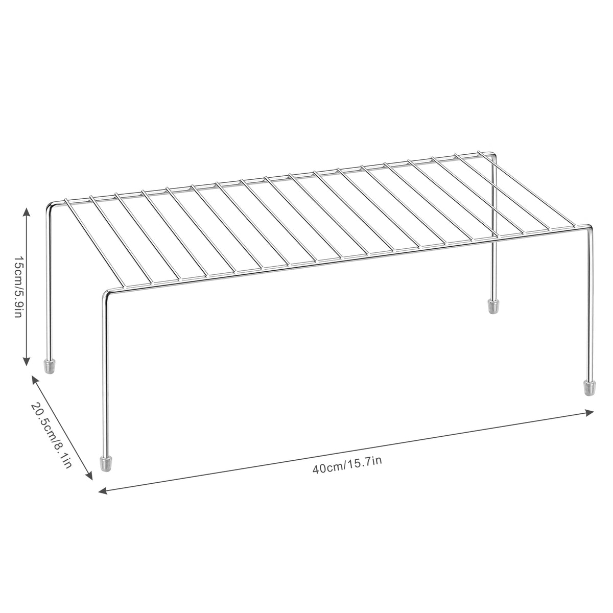 Kitchen Food Storage Cabinet Shelf Organizer, Chrome, 4 Pack - Image 5