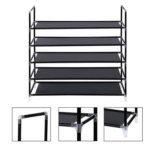 5 Shoe Storage Rack Tower Cabinet Organizer, 25 Pairs, for Entryway, Hallway and Closet Space Saving Storage and Orga...
