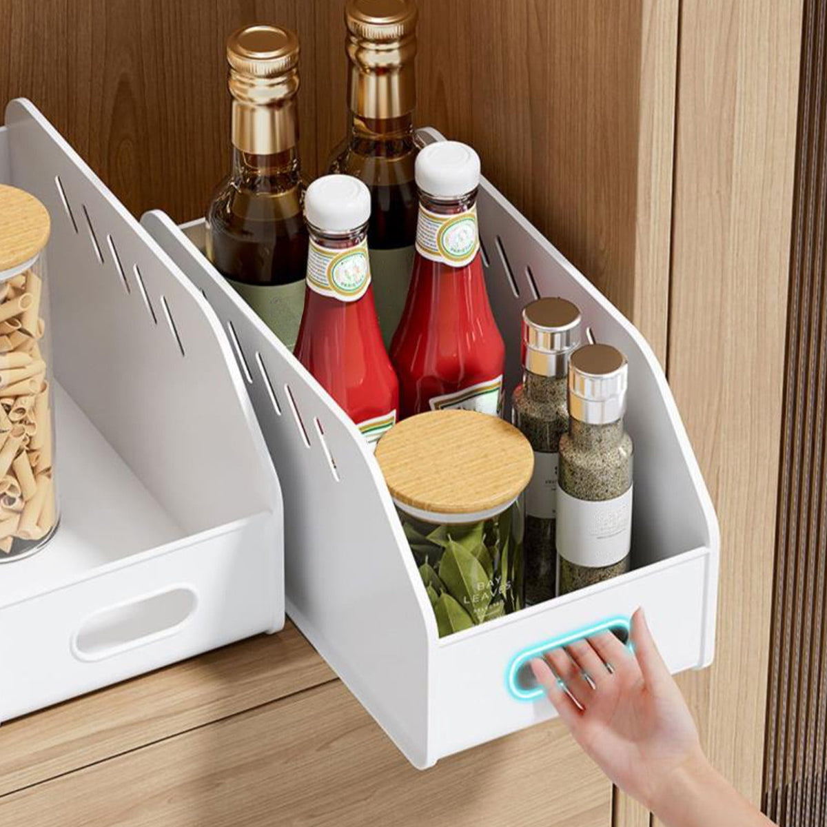 under $5 Pull Out Cabinet Organizer, Slide Out Drawer Storage Shelves for Kitchen Cupboard Cabinet, Pull Out Organise... - Image 2