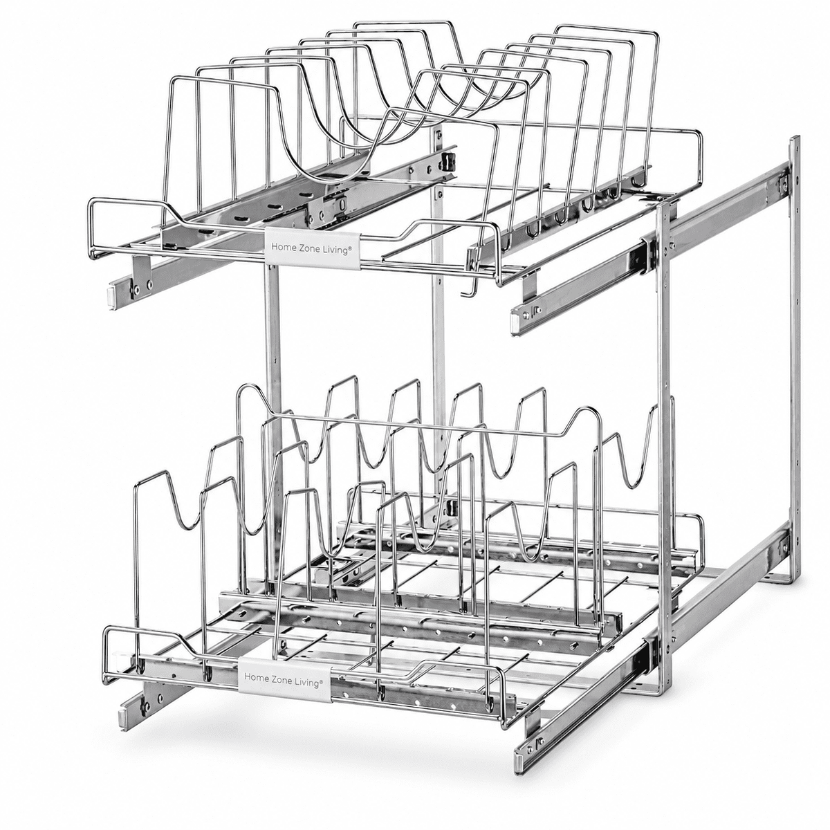 Pull Out Kitchen Cabinet Organizer with 2-Tiers of Storage, 20" x 15.14" x 22.8" - Image 2