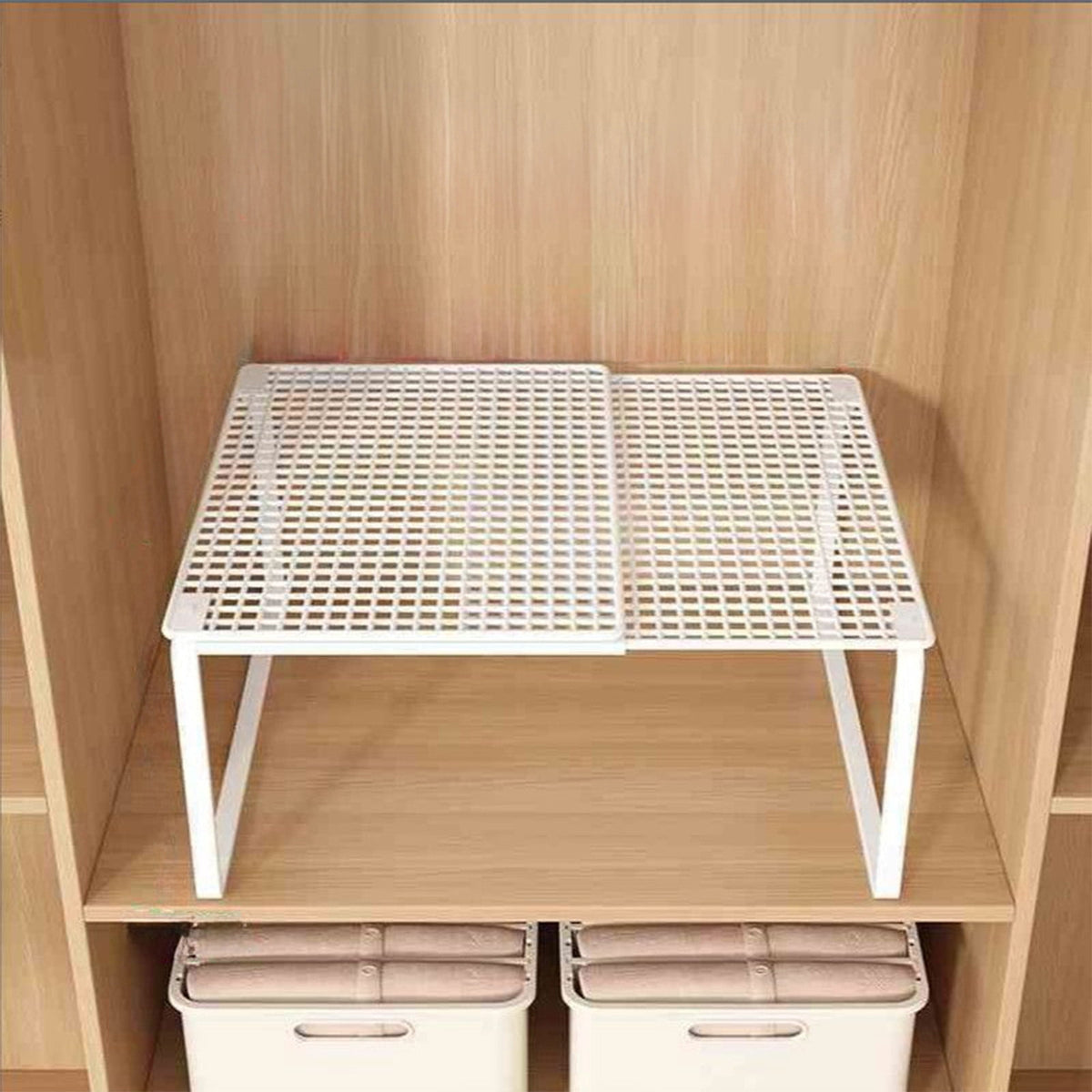 Shelf Stackable Organizer Rack, Space Saving Solution for Kitchen Pantry Bathroom Closet and Office - Image 2