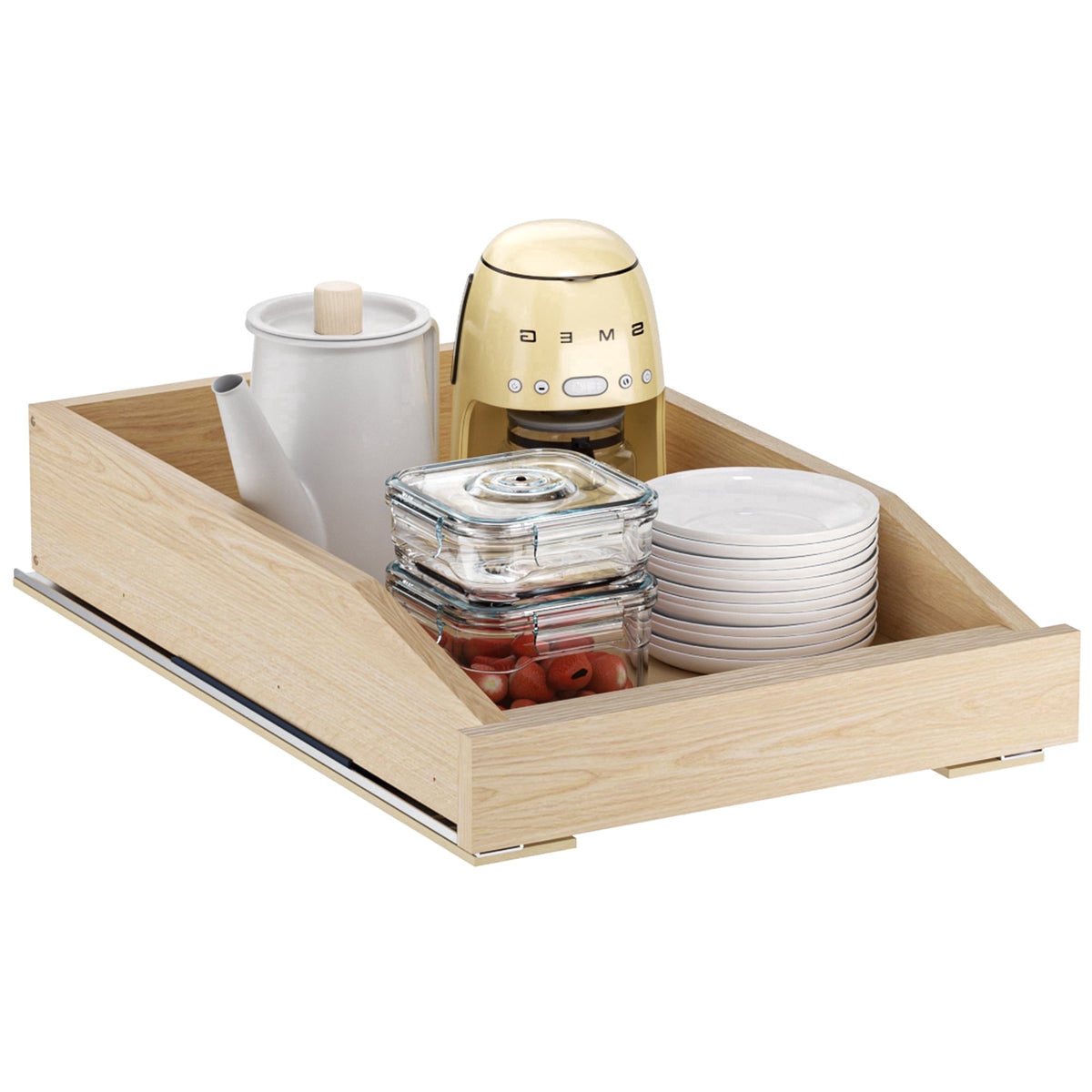 Out Cabinet Organizer, x Soft Close Full Extension Wood Slide Out Drawer Shelf, Out Cabinet Drawer, Bottom Mount Stor...