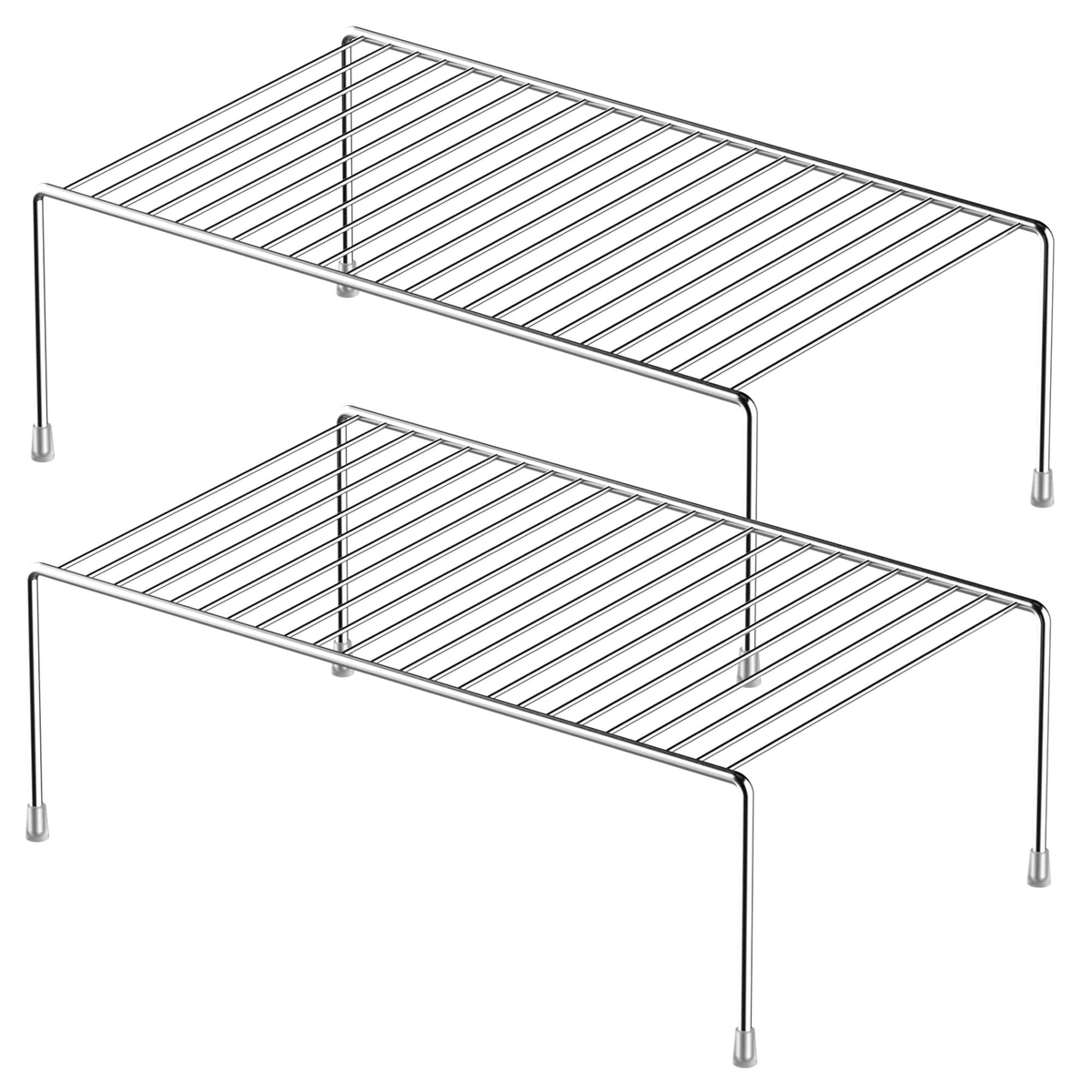 2 Pack Large (15.7 x 9.4 Inch) Freezer Cabinet Storage Shelf Rack, Rustproof Stainless Steel Kitchen Organizer Space ...