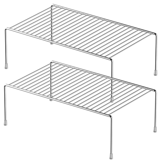 2 Pack Large (15.7 x 9.4 Inch) Freezer Cabinet Storage Shelf Rack, Rustproof Stainless Steel Kitchen Organizer Space ...