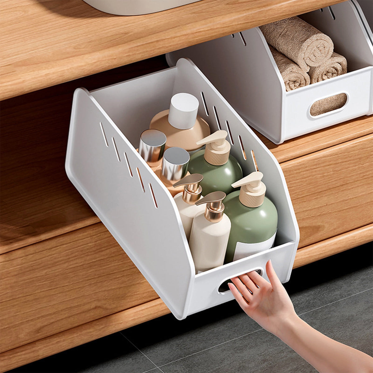 under $5 Pull Out Cabinet Organizer, Slide Out Drawer Storage Shelves for Kitchen Cupboard Cabinet, Pull Out Organise... - Image 5