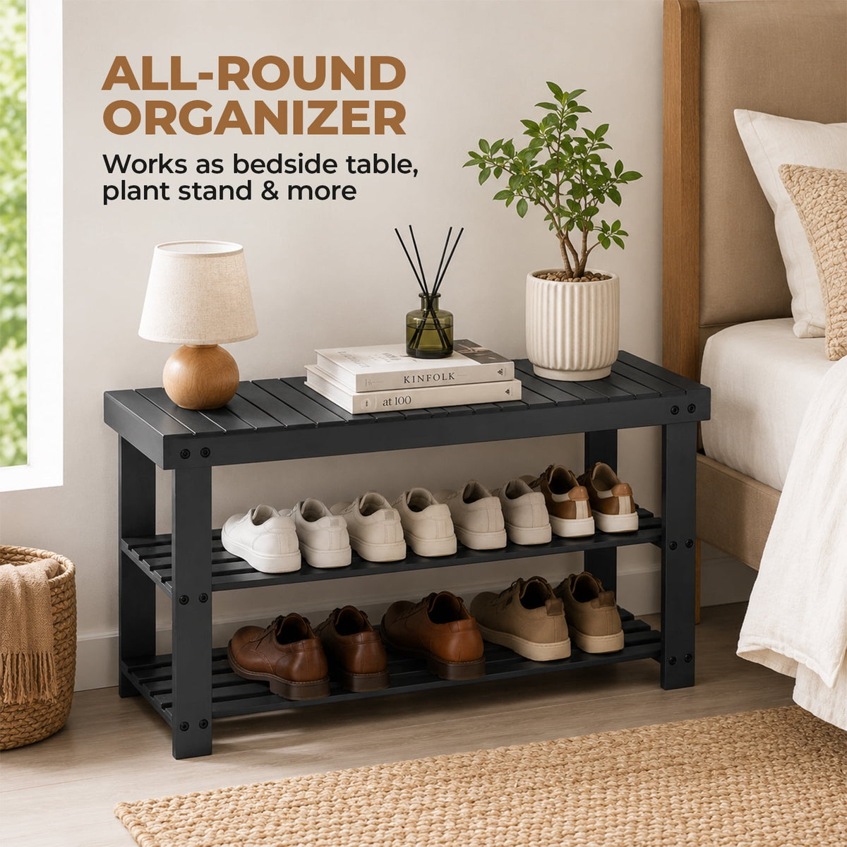3 Shoe Rack Bench, Shoe Storage Organizer, Entryway Bench, Perfect for Shoe Cubby, Bathroom Bench, Entryway Organizer... - Image 4