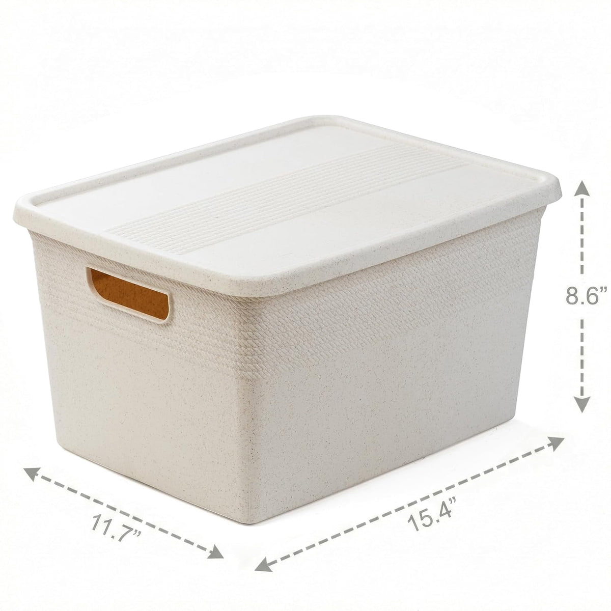 Plastic Storage Bins with Lids 22 Liter 3-Pack Natural - Image 3