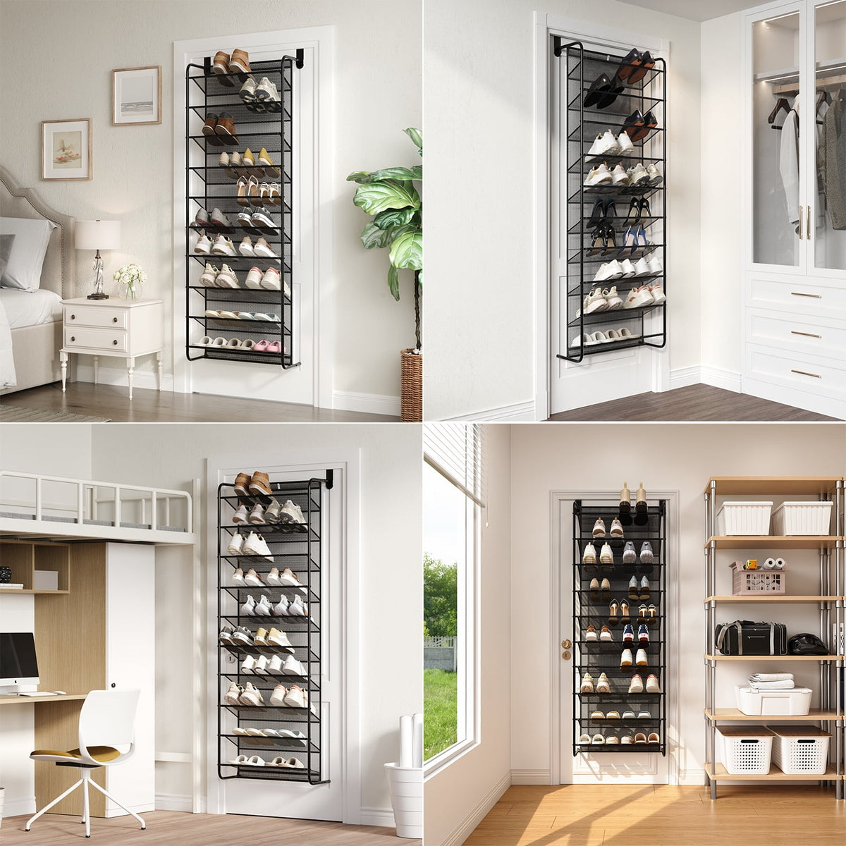10-Tier over the Door Shoe Rack for 30 Pairs, Metal - Image 4
