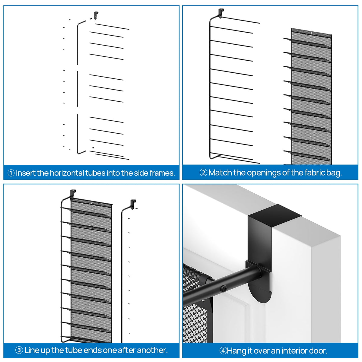 10-Tier over the Door Shoe Rack for 30 Pairs, Metal - Image 6