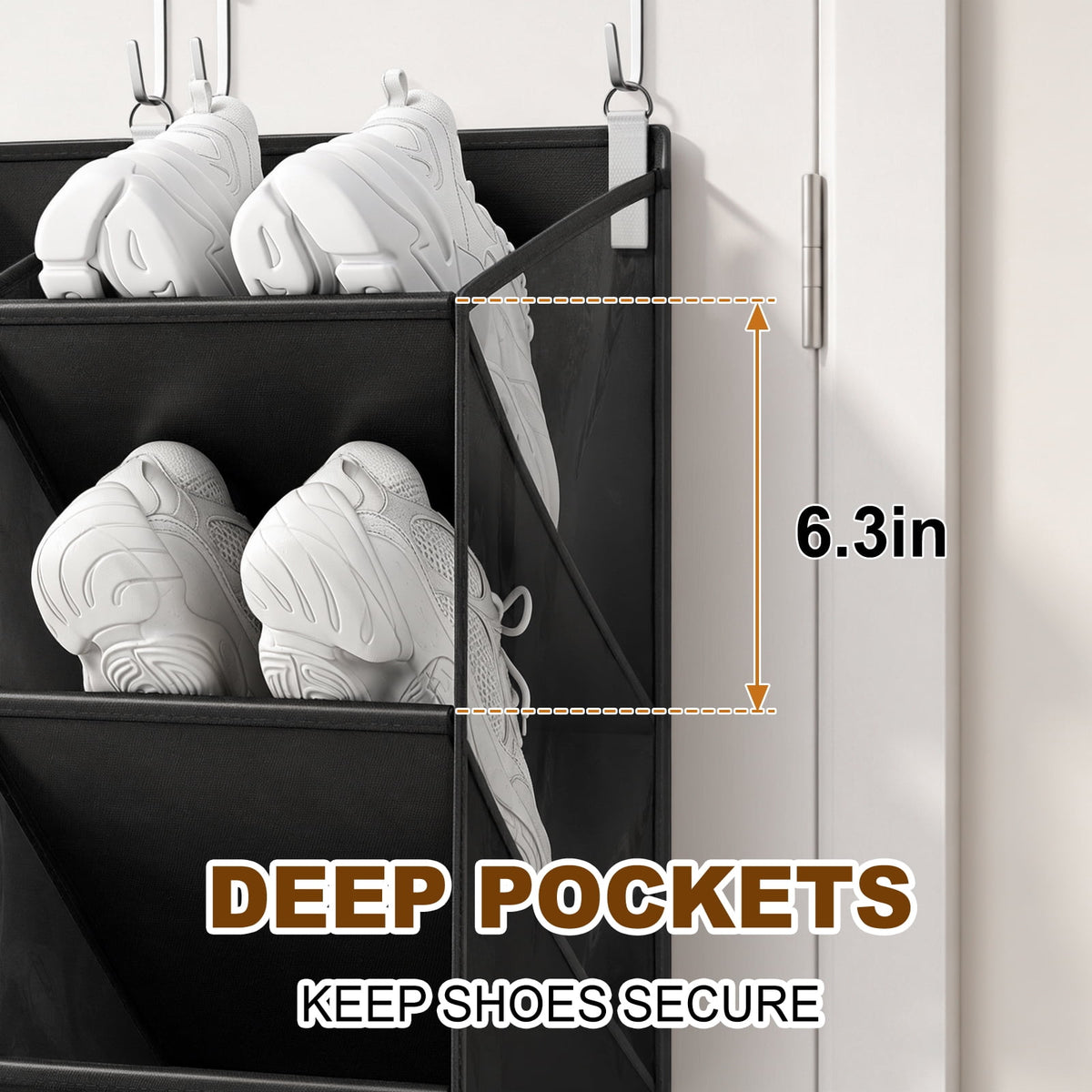 the Door Shoe Organizer: 20-30 Pair the Door Storage with 6.3 in Deep Pockets - Shoe Rack for Door in Closet Bedroom ... - Image 4